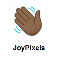 Waving Hand: Medium-Dark Skin Tone on JoyPixels