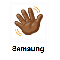 Waving Hand: Medium-Dark Skin Tone on Samsung