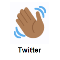Waving Hand: Medium-Dark Skin Tone on Twitter Twemoji