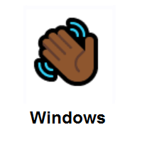Waving Hand: Medium-Dark Skin Tone on Microsoft Windows