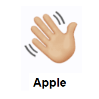 Waving Hand: Medium-Light Skin Tone on Apple iOS