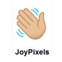 Waving Hand: Medium-Light Skin Tone on JoyPixels