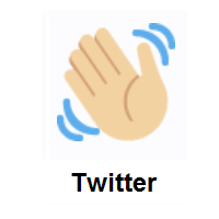 Waving Hand: Medium-Light Skin Tone on Twitter Twemoji