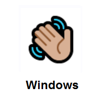Waving Hand: Medium-Light Skin Tone on Microsoft Windows