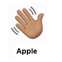 Waving Hand: Medium Skin Tone on Apple iOS