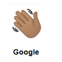 Waving Hand: Medium Skin Tone on Google Android