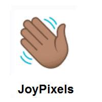Waving Hand: Medium Skin Tone on JoyPixels