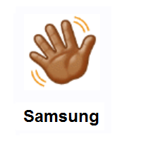 Waving Hand: Medium Skin Tone on Samsung