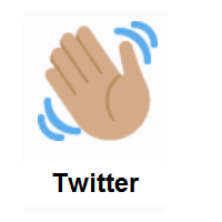 Waving Hand: Medium Skin Tone on Twitter Twemoji