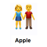 Woman and Man Holding Hands on Apple iOS