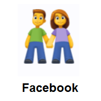 Woman and Man Holding Hands on Facebook