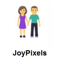 Woman and Man Holding Hands on JoyPixels