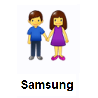 Woman and Man Holding Hands on Samsung