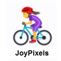 Woman Biking on JoyPixels