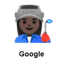 Woman Factory Worker: Dark Skin Tone on Google Android