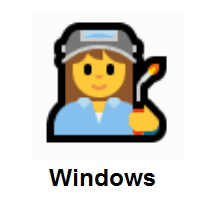 Woman Factory Worker on Microsoft Windows
