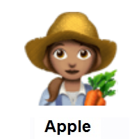 Woman Farmer: Medium Skin Tone on Apple iOS