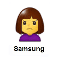Woman Frowning on Samsung
