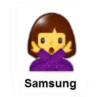 Woman Gesturing NO on Samsung