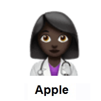 Woman Health Worker: Dark Skin Tone on Apple iOS