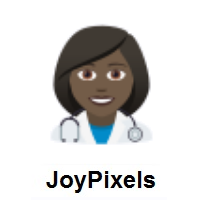 Woman Health Worker: Dark Skin Tone on JoyPixels