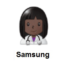 Woman Health Worker: Dark Skin Tone on Samsung