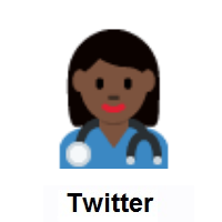 Woman Health Worker: Dark Skin Tone on Twitter Twemoji