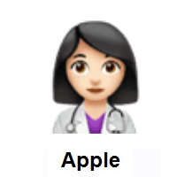 Woman Health Worker: Light Skin Tone on Apple iOS
