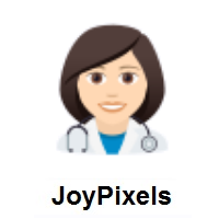 Woman Health Worker: Light Skin Tone on JoyPixels