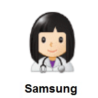 Woman Health Worker: Light Skin Tone on Samsung