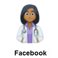 Woman Health Worker: Medium-Dark Skin Tone on Facebook