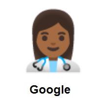 Woman Health Worker: Medium-Dark Skin Tone on Google Android