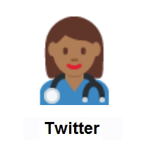 Woman Health Worker: Medium-Dark Skin Tone on Twitter Twemoji