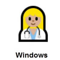 Woman Health Worker: Medium-Light Skin Tone on Microsoft Windows