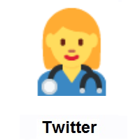 Woman Health Worker on Twitter Twemoji