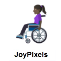 Woman In Manual Wheelchair: Dark Skin Tone on JoyPixels