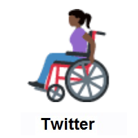 Woman In Manual Wheelchair: Dark Skin Tone on Twitter Twemoji