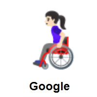 Woman In Manual Wheelchair: Light Skin Tone on Google Android