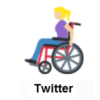 Woman In Manual Wheelchair: Medium-Light Skin Tone on Twitter Twemoji