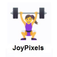 Woman Lifting Weights on JoyPixels
