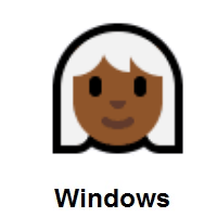 Woman: Medium-Dark Skin Tone, White Hair on Microsoft Windows