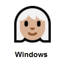 Woman: Medium-Light Skin Tone, White Hair on Microsoft Windows