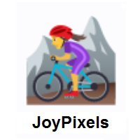 Woman Mountain Biking on JoyPixels