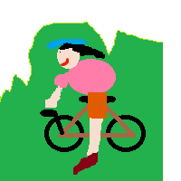 Woman Mountain Biking: Light Skin Tone