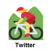 Woman Mountain Biking on Twitter Twemoji