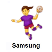 Woman Playing Handball on Samsung