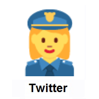 Policewoman: Woman Police Officer on Twitter Twemoji