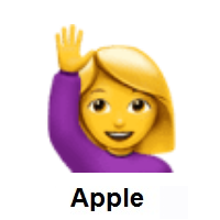 Woman Raising Hand on Apple iOS