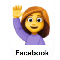Woman Raising Hand on Facebook