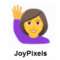 Woman Raising Hand on JoyPixels